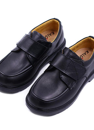 Zapatos de vestir para niños con uniforme escolar con velcro