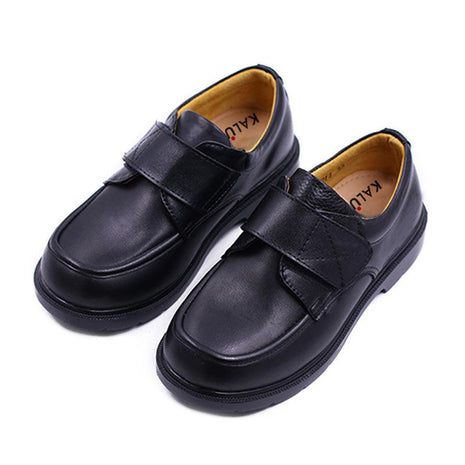 Zapatos de vestir para niños con uniforme escolar con velcro