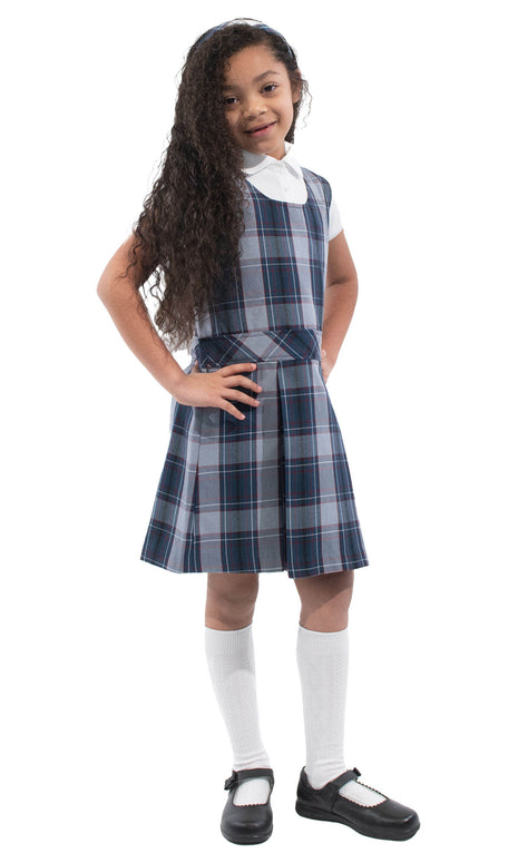 Uniforme escolar Niñas Plaid Jumper Parte superior de la rodilla Plaid #82