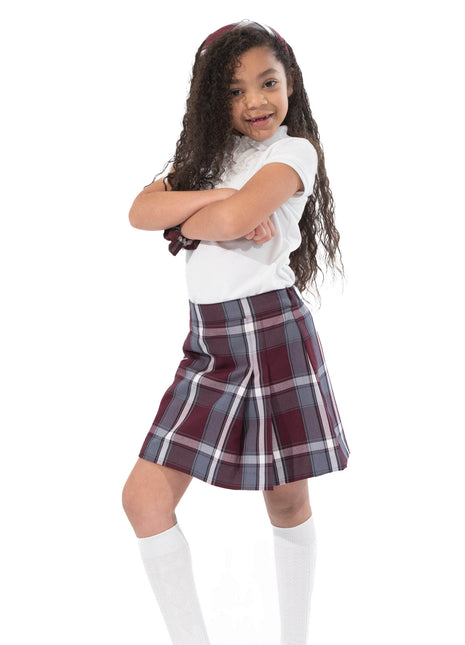 Falda pantalón plisada de dos caras para niña de uniforme escolar a cuadros #91