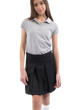 Uniformes escolares para niñas, manga corta, ajuste femenino, polo de piqué