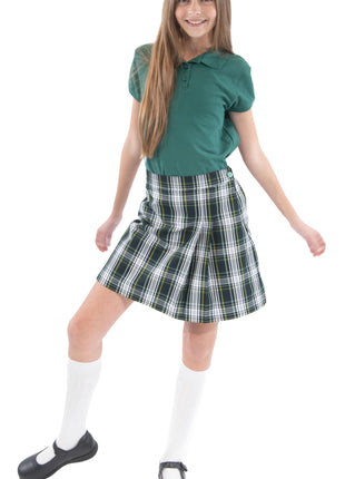Uniformes escolares para niñas, manga corta, ajuste femenino, polo de piqué