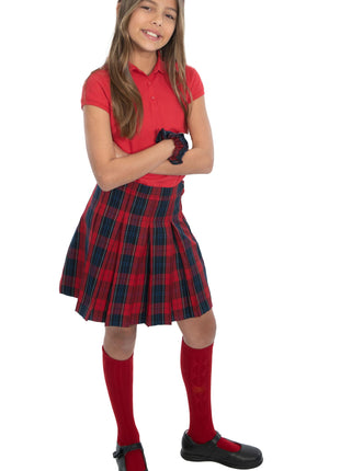 School Uniform Girls Box Pleat Skirt Top of The Knee Plaid #94 by hello nella