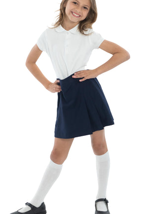 Falda pantalón sólida plisada de dos caras para niñas de uniforme escolar