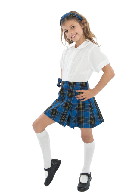 Blusa Peter Pan de manga corta para niña de uniforme escolar 