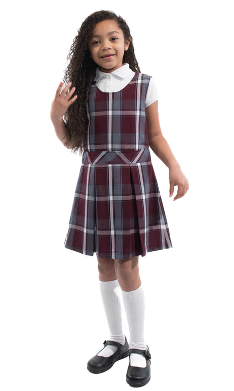 Uniforme escolar Niñas Plaid Jumper Parte superior de la rodilla Plaid #91