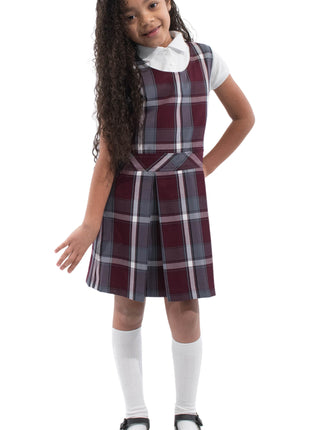 School Uniform Girls Plaid Jumper Top of The Knee Plaid #91 by hello nella