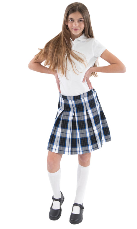 Uniforme escolar para niñas, falda plisada, parte superior de la rodilla, a cuadros #114