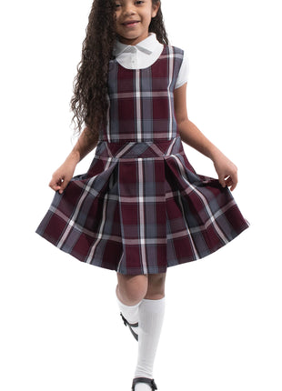 School Uniform Girls Plaid Jumper Top of The Knee Plaid #91 by hello nella