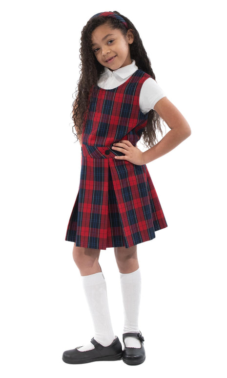 Uniforme escolar Niñas Plaid Jumper Parte superior de la rodilla Plaid #94