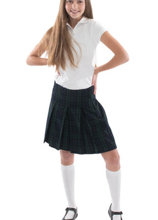 Falda plisada de caja para niñas de uniforme escolar parte superior de la rodilla a cuadros #79