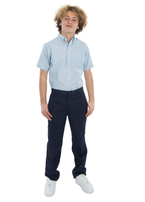Camisa de vestir Oxford de manga corta para niños y hombres de uniforme escolar de Tom Sawyer