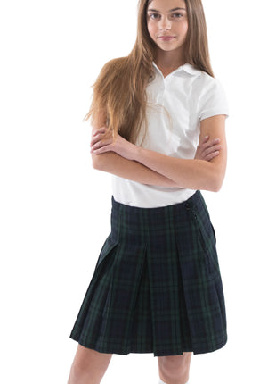 School Uniform Girls Box Pleat Skirt Top of The Knee Plaid #79 by hello nella