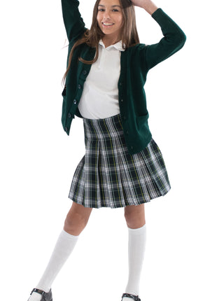 Falda plisada de caja para niñas de uniforme escolar parte superior de la rodilla a cuadros #61