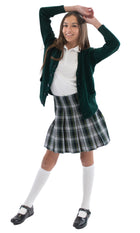 School Uniform Girls Box Pleat Skirt Top of The Knee Plaid #61 by hello nella