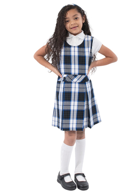 School Uniform Girls Plaid Jumper Top of The Knee Plaid #114 by hello nella