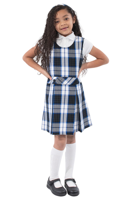 Uniforme escolar Niñas Plaid Jumper Parte superior de la rodilla Plaid # 114